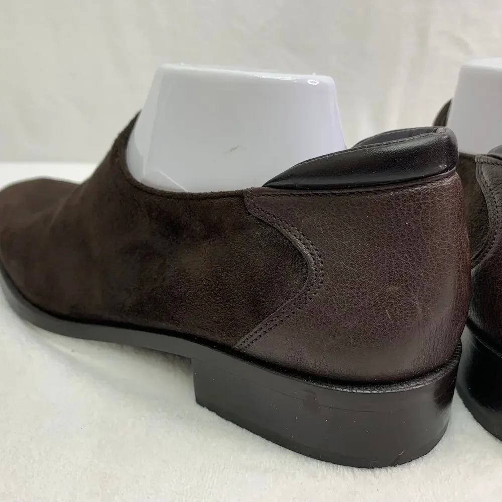 Donald J Pliner Rex 120 Mens 8.5M Nappa Leather Suede Dark Brown Italy Loafers